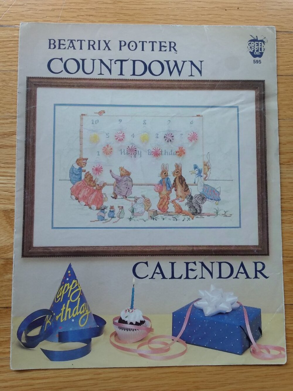 Vintage Beatrix Potter Birthday Countdown Cross Stitch Pattern Embroidery Chart